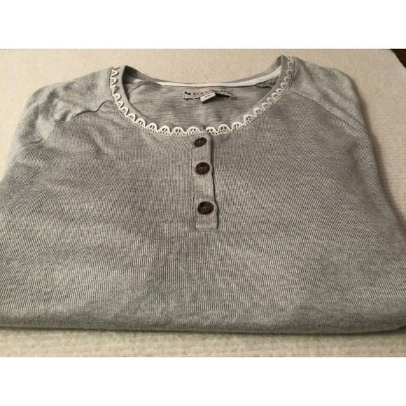 Women's XS Koolaburra by UGG Henley Look LS Top, Grey - Picture 1 of 3